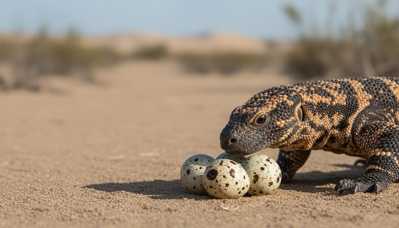 Gila monster — feeder quail and eggs for reptile husbandry